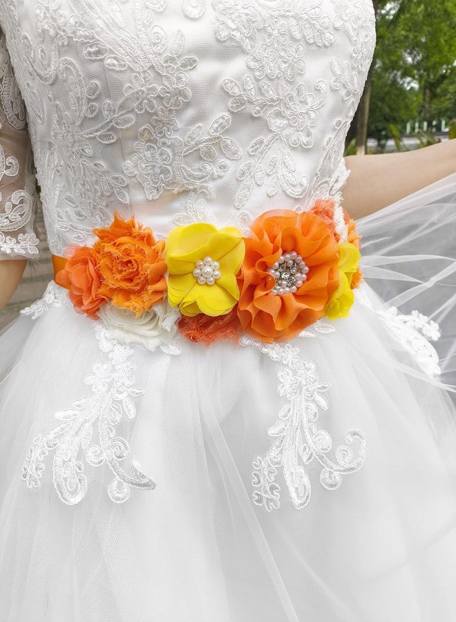 Oyabridal Orange Baby Shower Sash Maternity Sash Orange Pregnancy Sash Belt Baby Shower - Image 4
